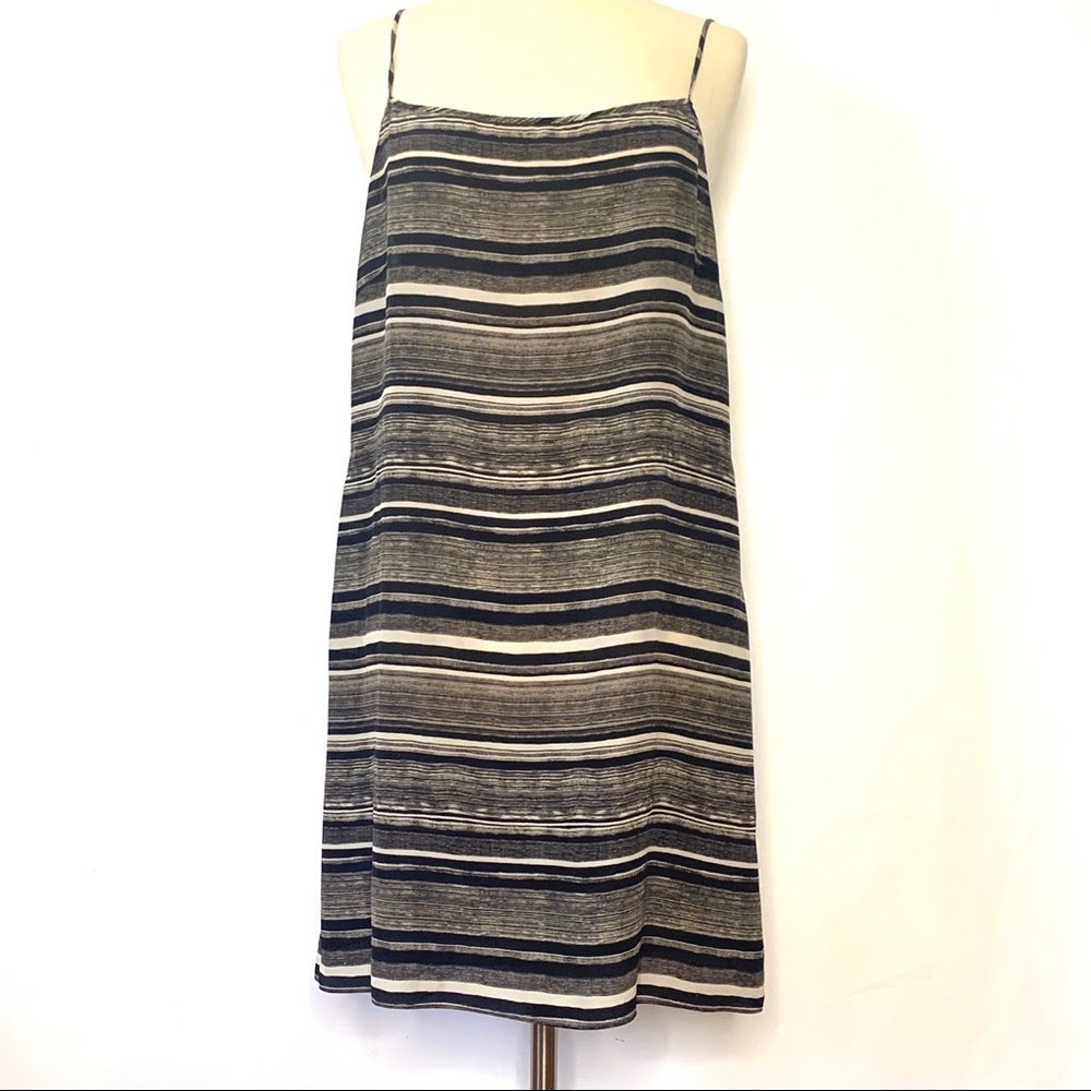 Talbots Silk Slip Dress in B+W Stripe- 14
